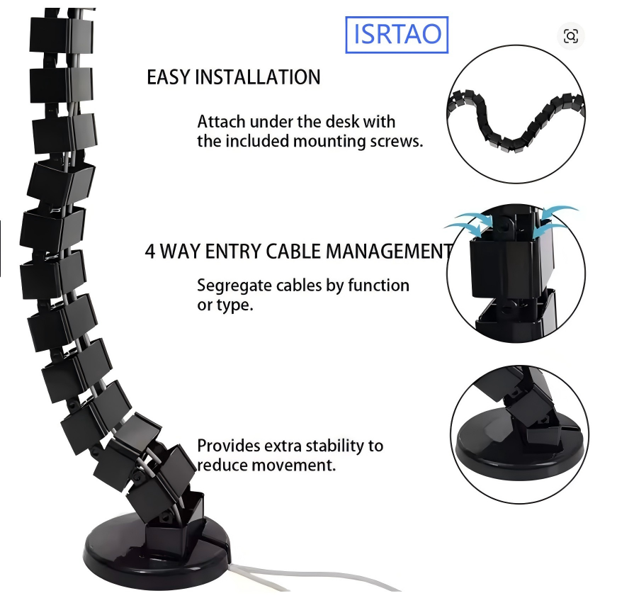Cable Tray Under Desk - ISRTAO Bandeja de Gestión de Cables