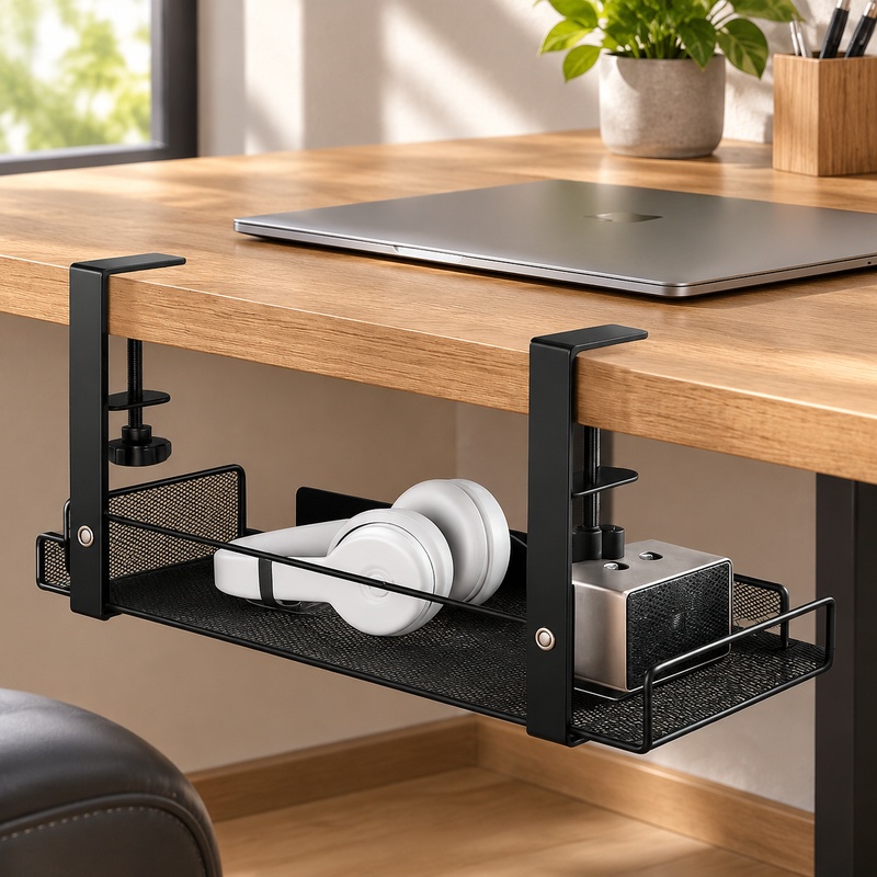 Cable Tray Under Desk - Bandeja de alambre de acero para