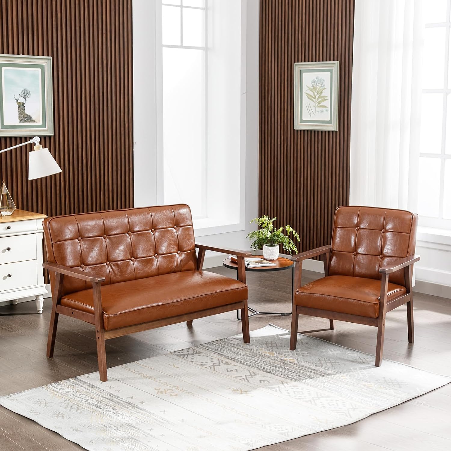 Office Furniture For Small Spaces - Juego de Sofá Loveseat Tapizado en