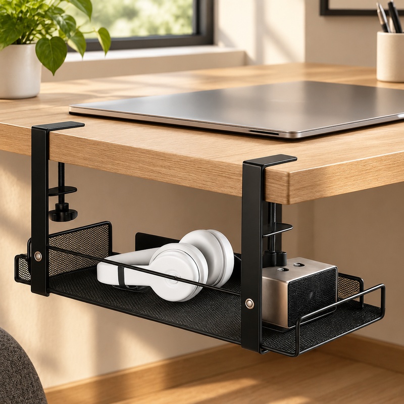 Cable Tray Under Desk - Estante de alambre de acero para