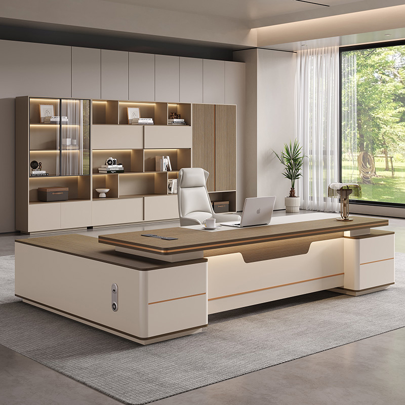 Office Furniture For Small Spaces - Escritorio ejecutivo grande de madera, almacenamiento