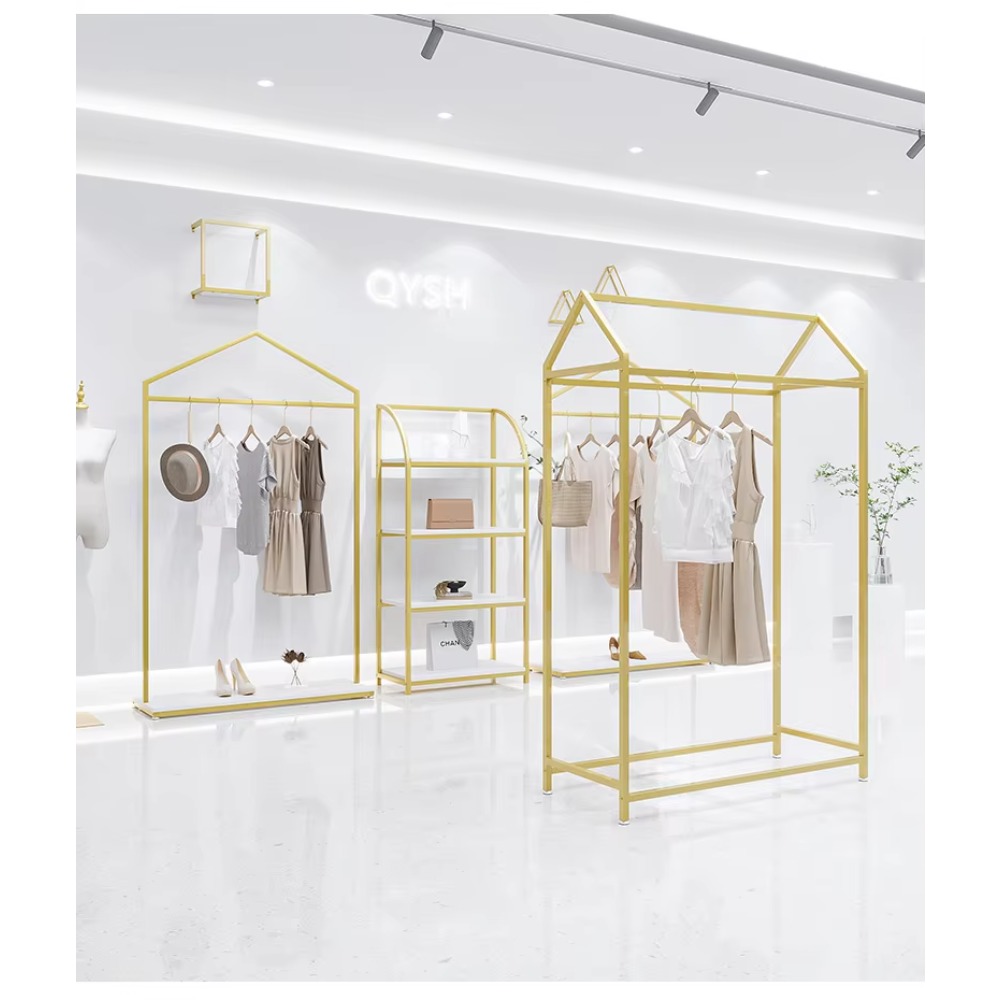 Coat Rack Standing - Perchero de Acero Inoxidable Dorado Pulido,