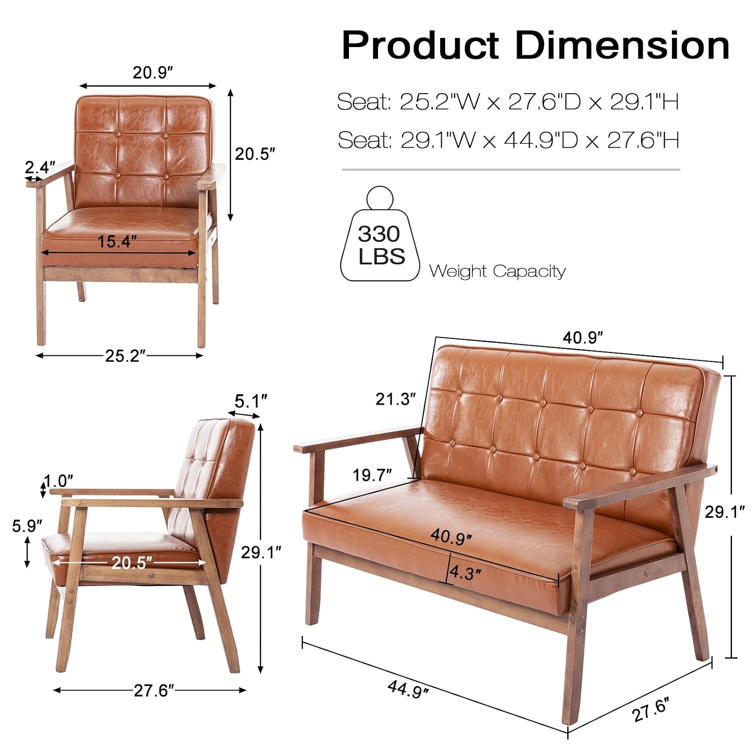 Juego de Sofá Loveseat Tapizad - Office Furniture For Small Spaces reseña y precio