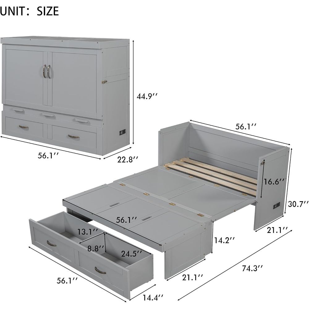 Cama Murphy de Tamaño Completo - Office Storage Cabinet reseña y precio