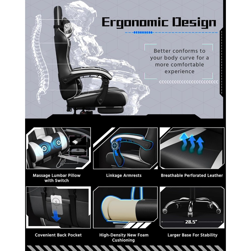 Silla de juegos ergonómica per - Office X Furniture reseña y precio